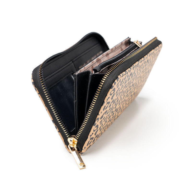 Kedzie Eclipse Zip Around Wallet Leopard