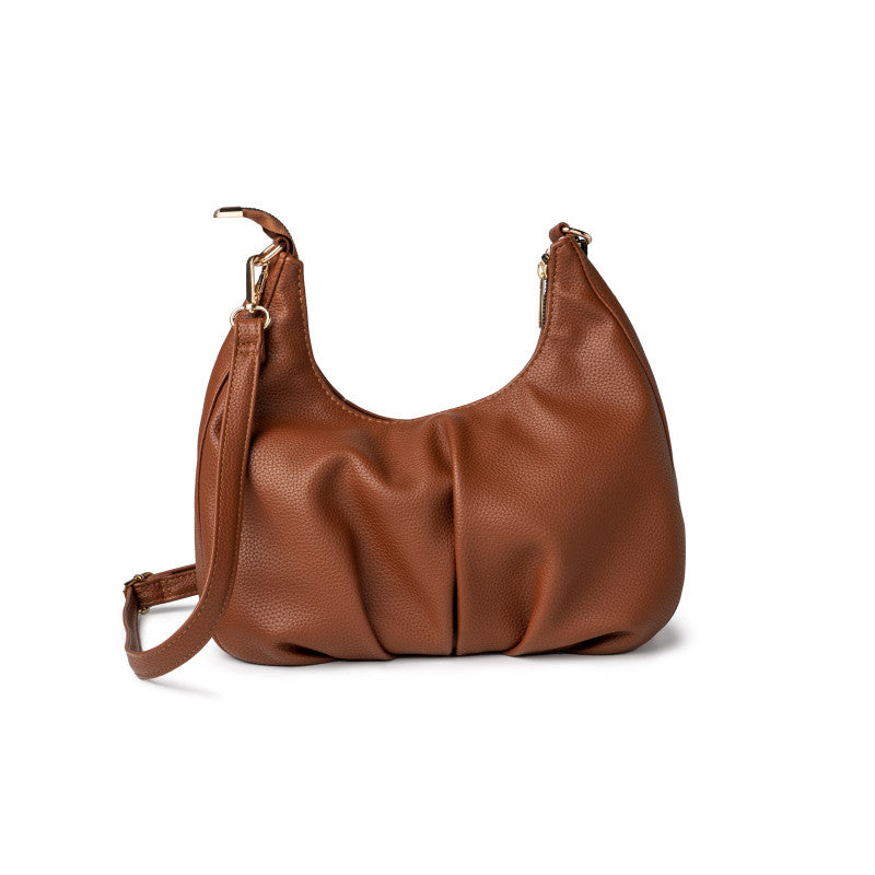 Kedzie Elle Vegan Leather Shoulder Bag Chestnut