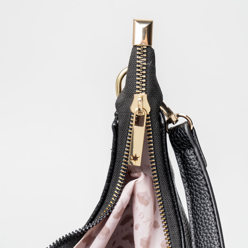 Kedzie Elle Vegan Leather Shoulder Bag Black