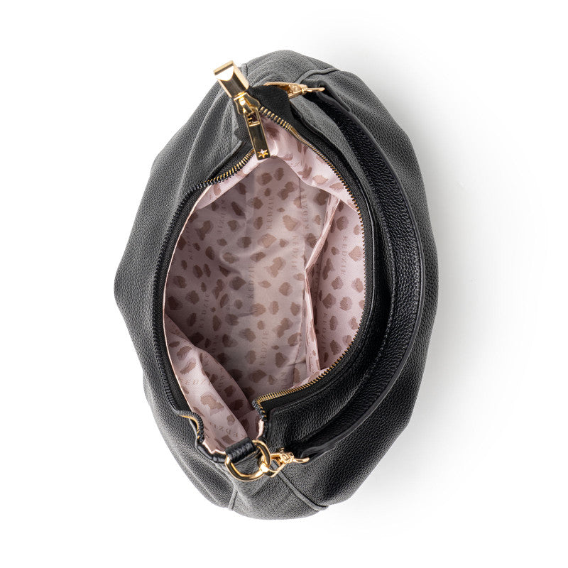 Kedzie Elle Vegan Leather Shoulder Bag Black