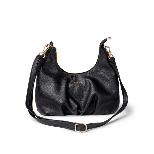 Kedzie Elle Vegan Leather Shoulder Bag Black