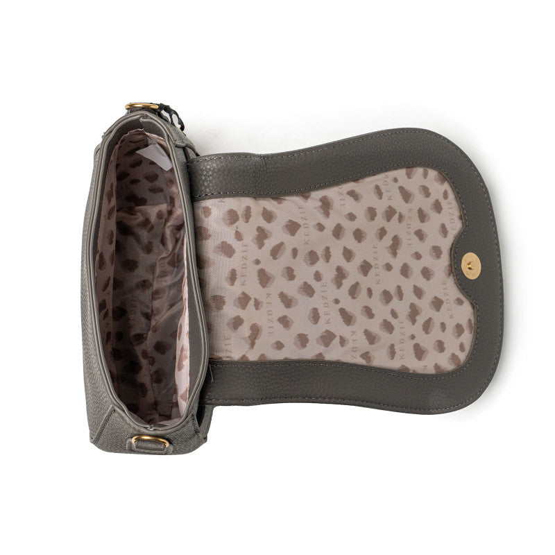 Kedzie Camden Vegan Leather Mini Messenger Bag Black