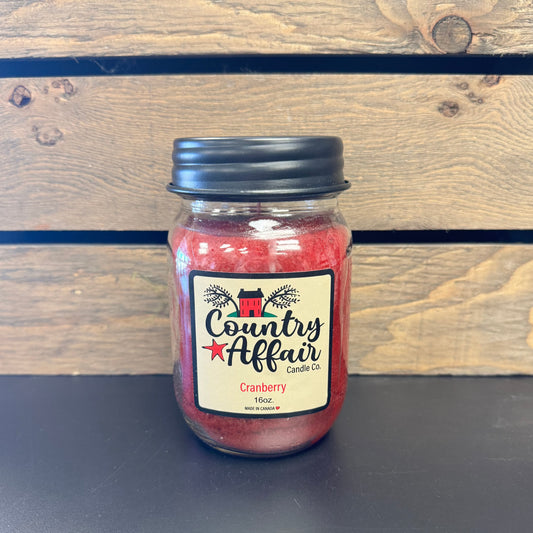 Country Affair Candle-16oz - Cranberry